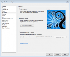 Skype for Business - Options - My Picture.png