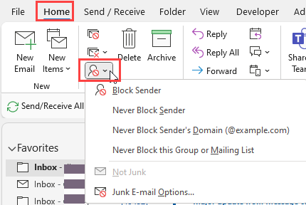 Macro to block senders domain | Outlook Forums by 