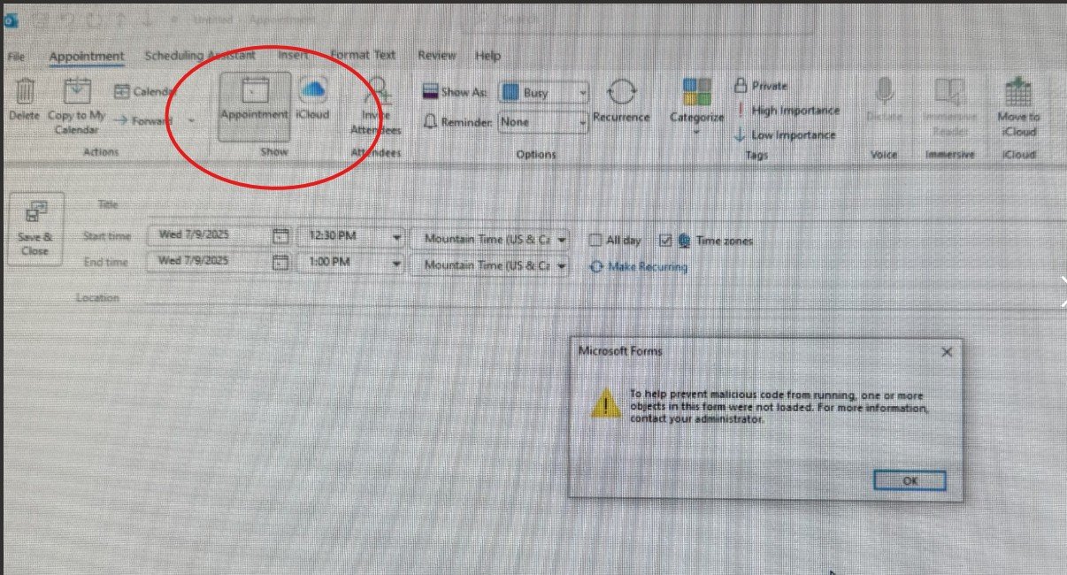 Outlook calendar forms error.jpg